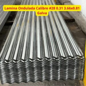 Lamina Ondulada Calibre #28 0.31 3.66x0.81 Galva