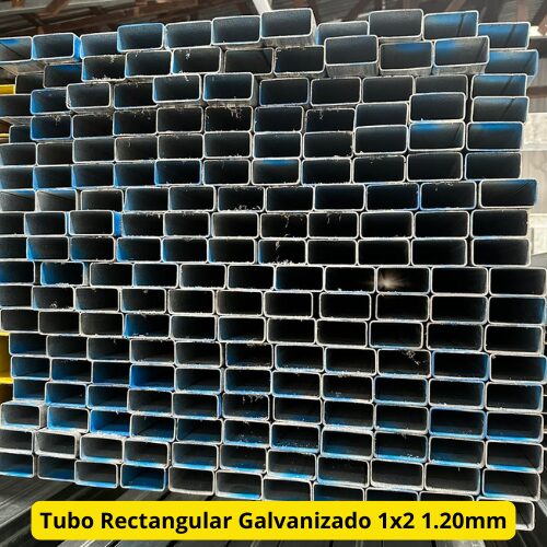 Tubo Rectangular hierro Galvanizado 1x2 1.20mm