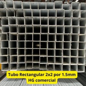 Tubo Rectangular 2x2 por 1.5mm HG comercial