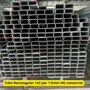 Tubo Rectangular 1x2 por 1.5mm HG comercial