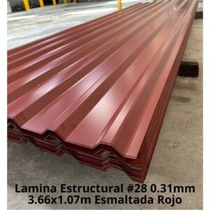 Lamina Estructural #28 0.31mm 3.66x1.07m Esmaltada Rojo